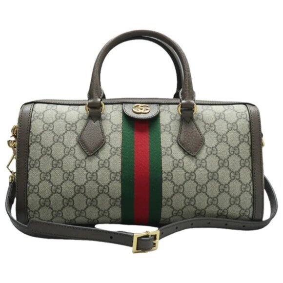 GUCCI Ophidia Boston Brown Canvas Satchel ccofb999-102525 - Picture 1 of 16